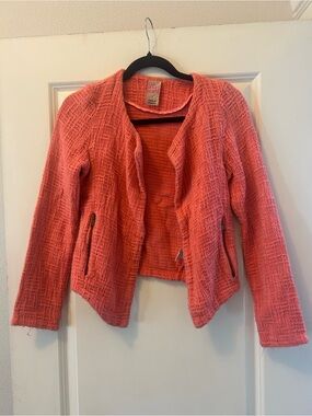Nordstrom Go Make Noise Coral Tweed Jacket Small